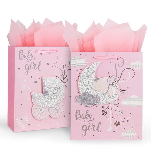 Buy cheap Custom Color Accepted Paper Bag With Ribbon Handle for Luxury Baby Girl Gift Shopping from wholesalers