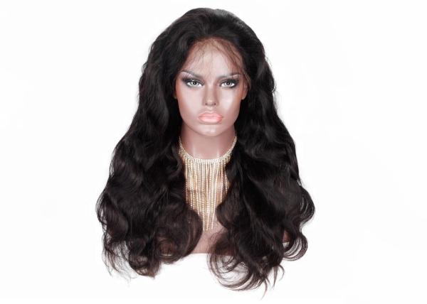 Buy cheap Dark Brown Full Lace Human Hair Wigs , 100% Brazilian Full Lace Wig With Baby Hair from wholesalers