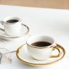 Buy cheap Round Plain White Novelty Ceramic Tea Cups Gold Rim printing from wholesalers