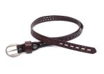 1.5cm Width Brown Leather Belt For Girls With Pin Buckle Breathable