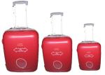Carry On Red Two Wheel Carry On Luggage Set Of 3 Plastic Handle Framed