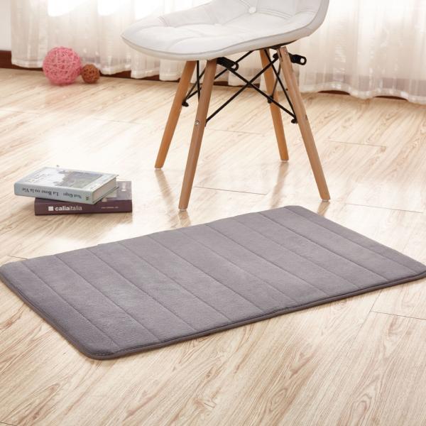 Buy cheap Thick Memory Foam Floor Mats , Bulky Fleece Fabric Grey Fast Drying Bath Mat from wholesalers