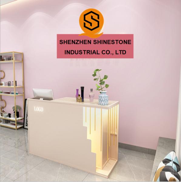 Buy cheap Solid Surface Nail Salon Reception Desk Lacquered Surface Retail Cash Register Counter from wholesalers