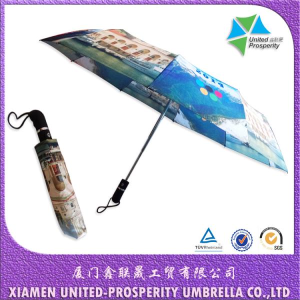Buy cheap Waterproof Metal Ribs 8mm Shaft 3 Fold Automatic Umbrella from wholesalers