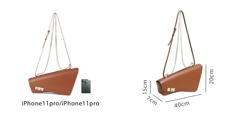 Ladies Shoulder Bag Genuine Leather Chain Strap Saddle Bags For Women