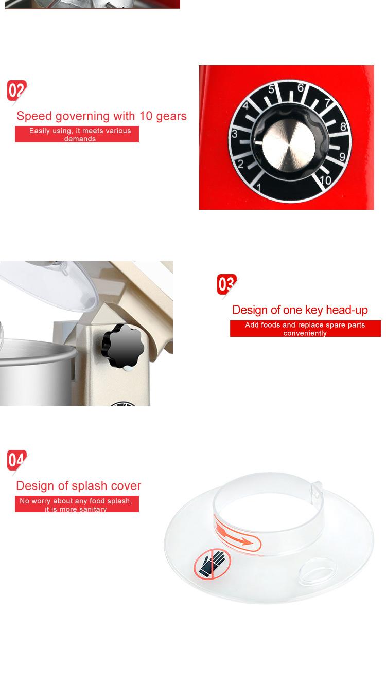 22KG Stainless Steel Multiple Color Spiral Kitchen Dough Mixer for Bread Beverage