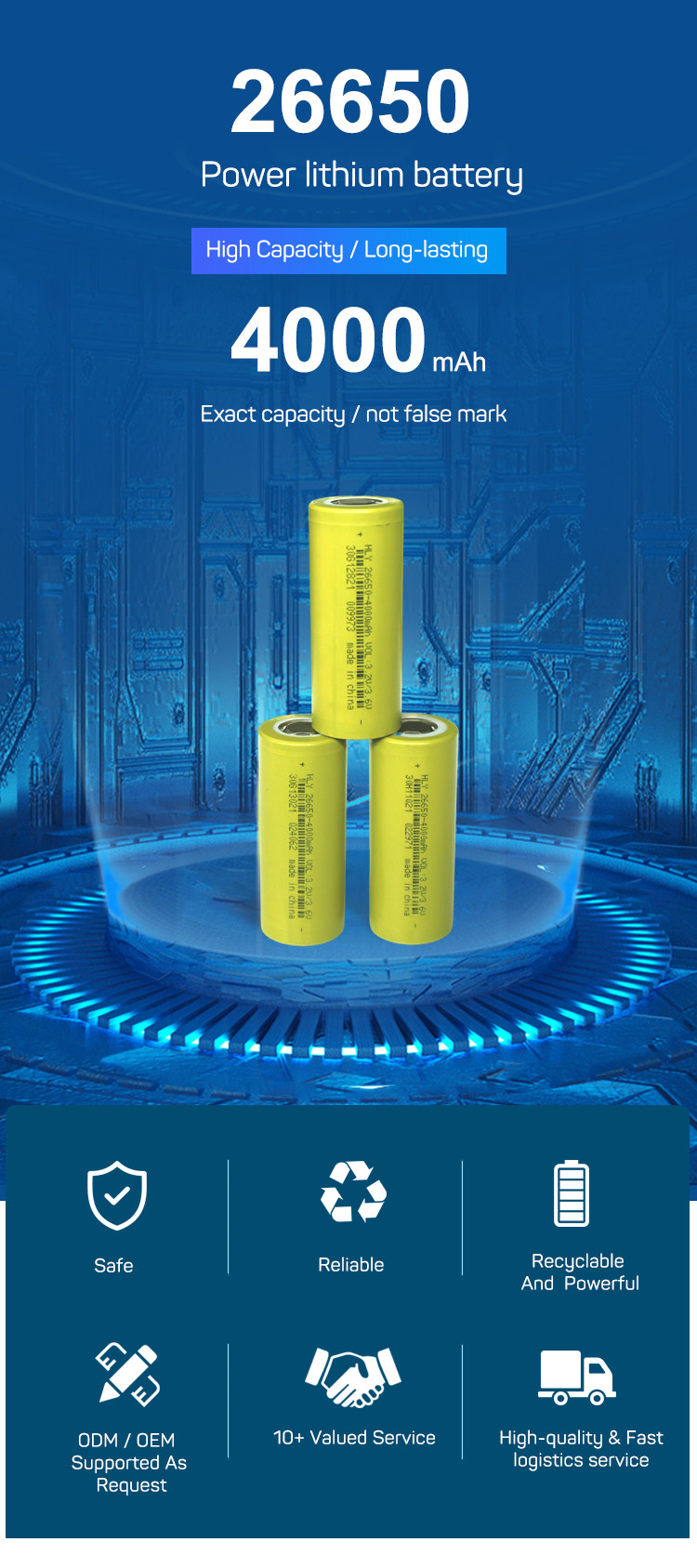 Scooter High Capacity Lifepo4 Cylindrical Cells Lithium Rechargeable Batteries 3.2 Volt