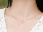 1.0mm Rose Gold Horseshoe Necklace Personalized 1.5g 18 Karat