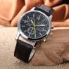 Buy cheap Chronograph 3ATM Blue Leather Strap Watch 41mm Men'S Water Resistant from wholesalers