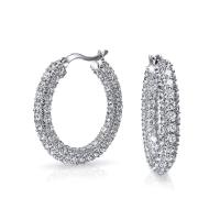Buy cheap 925 Sterling Silver Bridal Pave White CZ Hoop Earrings for Fashion-forward product