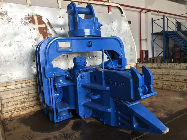 Buy cheap Yellow Color Sheet Pile Driving Machine , Excavator Mounted Sheet Pile Driver from wholesalers