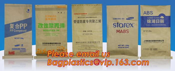 25kg kraft paper bag Cement,Flour,Rice,Fertilizer,Food,Feed Bag,customized logo printing durable moisture proof,bagease