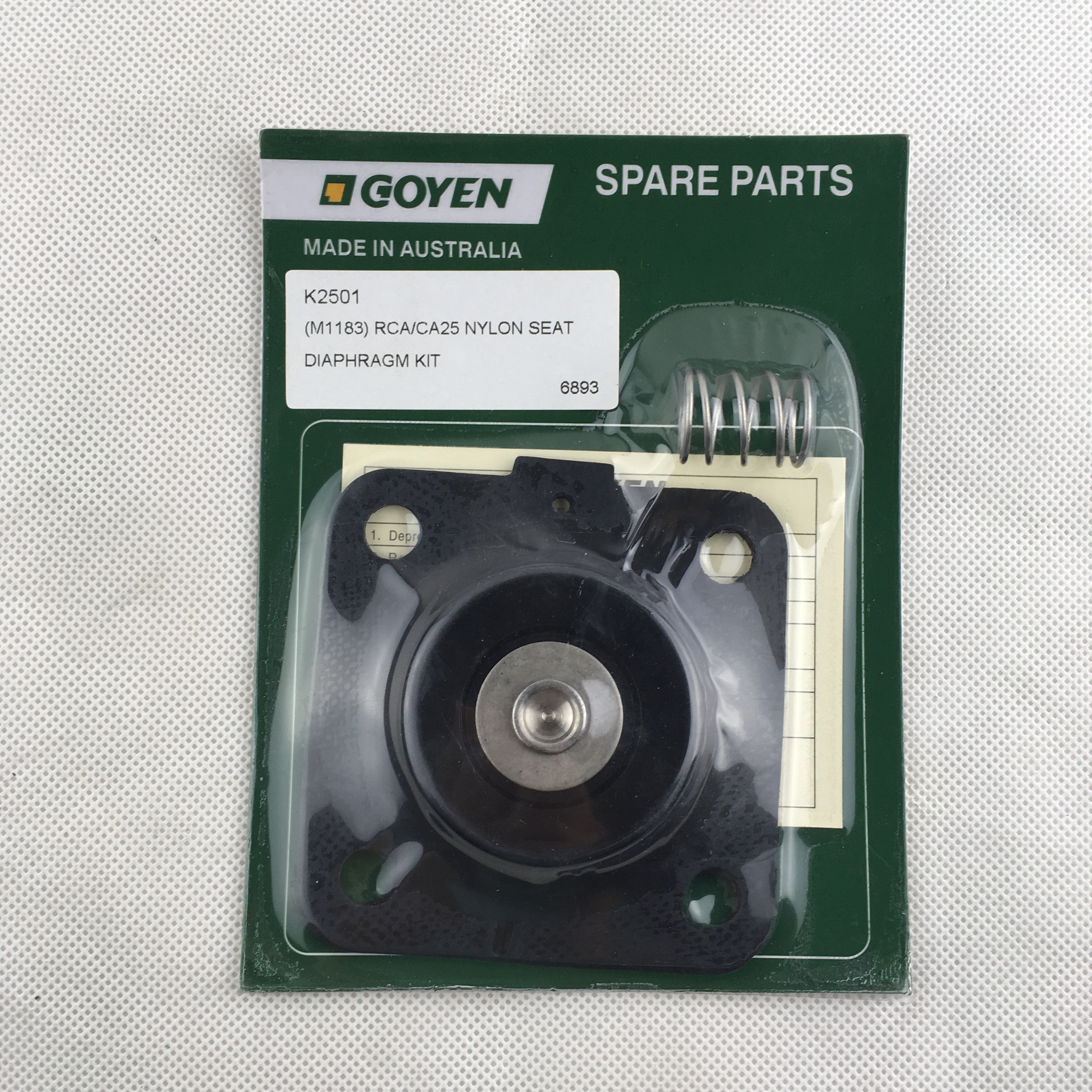 K2500 (M1183) GOYEN Pulse Valve Diaphragm Repair Kit 1 1/2" Valve Model CA32 RCA32 8000916