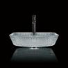 Buy cheap 400mm Length Countertop Vanity Sinks Crystal Clear Glass Vessel Diamond Square from wholesalers