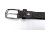 Black 35MM Embossed Mens Leather Dress Belt For Pants