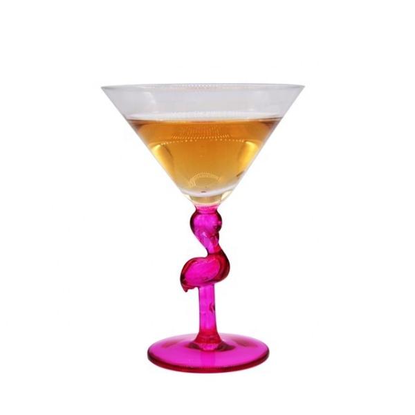 Buy cheap Pink Color Flamingo Shaped Stem Cocktail Crystal Glasses from wholesalers