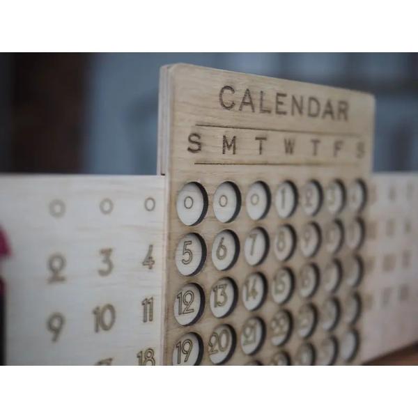 Buy cheap Wooden Table Calendar, Daily Desktop Perpetual Desk Calendar, Modern Farmhouse Aesthetic Desk Accessories for Home Office Decor from wholesalers