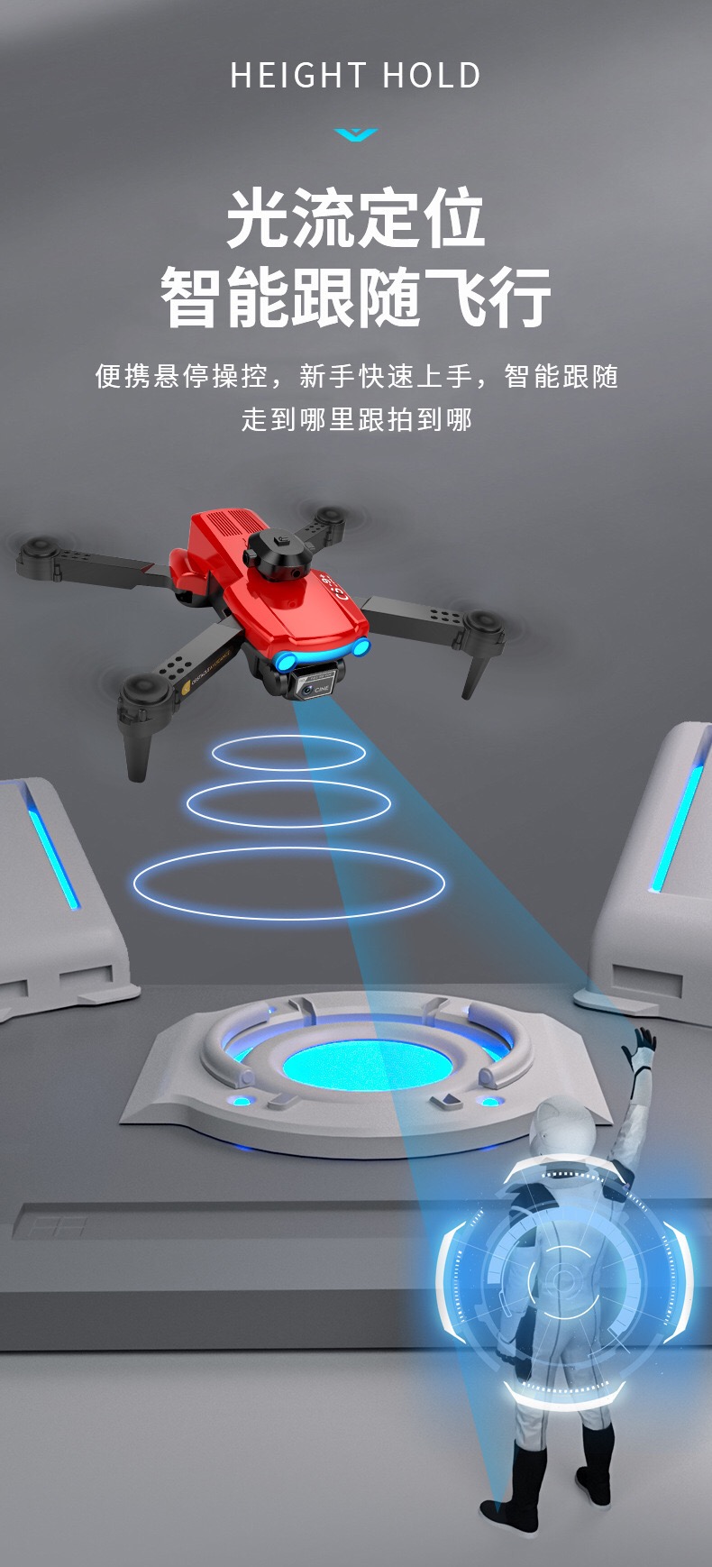 Emergency Stop Function HUGTEC W16HW UAV for Wildlife Monitoring and Surveying Single Package Size 19.5X23.5X8.5