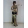Buy cheap Sensational Metallic Gold Bikini Halter Neck Bra Shiny Waistband Skirt Belly Dancing Outfits from wholesalers