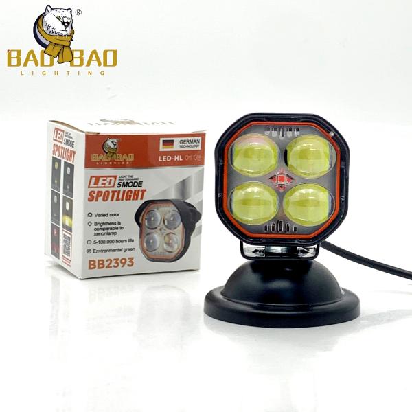 Buy cheap Red Devil Eyes 4 Eyes White Yellow Dual Color 4 Lens Aluminum Mini Driving Lights for Motorcycle Headlight Fog Lights for Bike from wholesalers