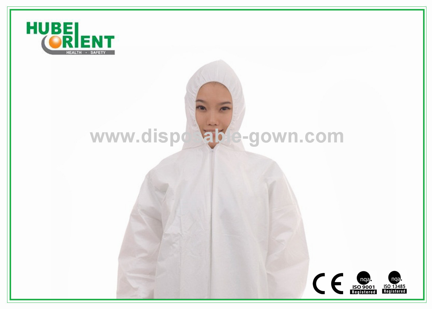Workwear Non-Woven Type 5 Disposable Coverall With Hood And Feetcover For Protect Body