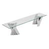 Buy cheap Clear 12mm Stainless Steel TV Stand Tempered Glass Top Living Room Furniture from wholesalers
