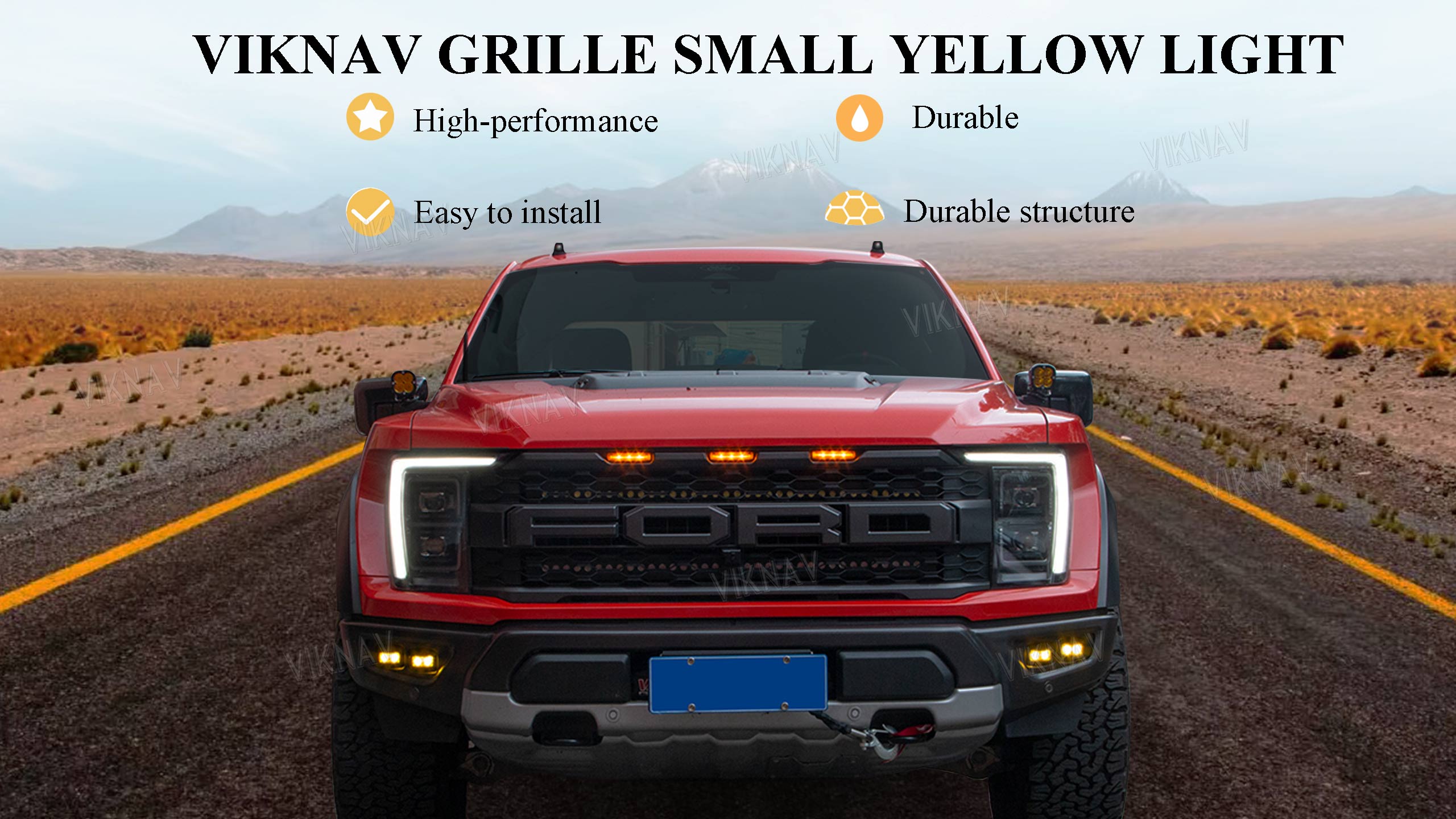 VIiknav for 22-23 Raptor Ford F150 grille lights LED grille decorative lights, daytime running light