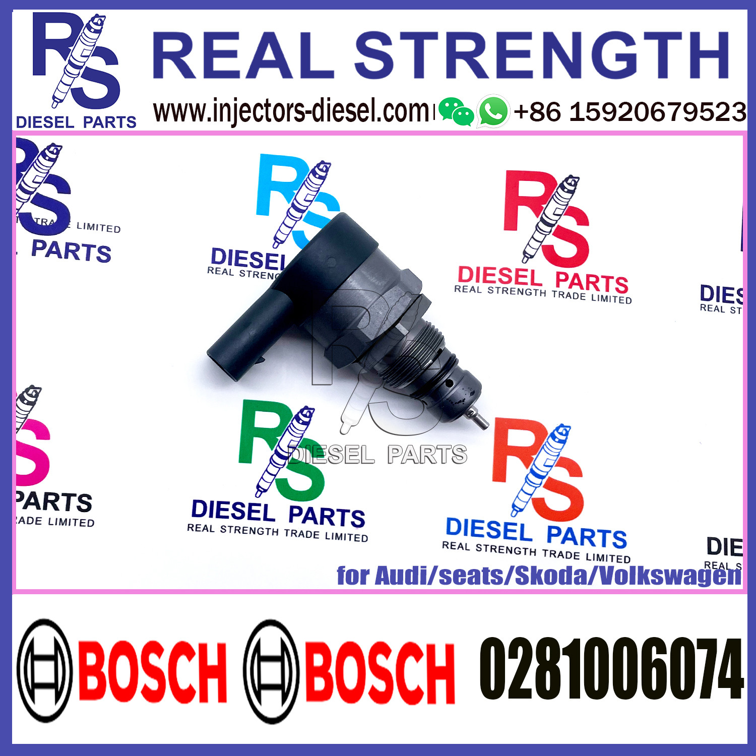 BOSCH Control Valve 0281006074 DRV Regulator Solenoid 0281006074 for Audi, seats, Skoda and Volkswagen