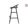 Buy cheap Backrest Commercial Metal Bar Stools With Leather Seats / Hollowed - Out Design from wholesalers