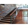 Buy cheap Modern Floating Straight Flight Staircase With Metal + Wood + Glass Material from wholesalers