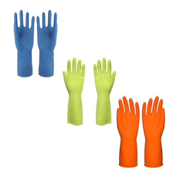 Buy cheap Yellow Spray Flocklined 30cm Household Cleaning Gloves from wholesalers