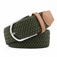 Buy cheap Extra Long 3.3cm Stretch Woven Belt Elastic Mens 120cm Pin Buckle product