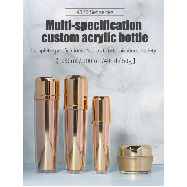 Acrylic Plastic Bottle 40ml / 100ml Lotion Bottles Empty For Luxury Skincare Cosmetic Packaging