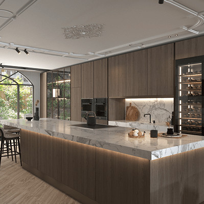 Built In Island And Custom Modular High End Kitchen Cabinets For Commercial Kitchen And Home Renovation Projects