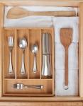 5-slot bamboo kitchen cutlery drawer organizer