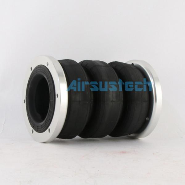 185mm Height Rubber Triple Convoluted Air Springs With Aluminium Flange 6x1/4