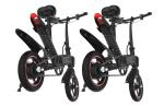 White / Black Compact Folding Electric Bike , 12 Inch Folding Electric Road Bike