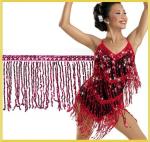 Colorful fashionable custom sequins rayon fringe tassel trimming for dancewear