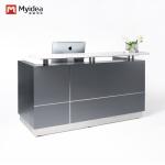 Buy cheap Modern Minimalist Wood Reception Desk With Dark Front Panels Office Hotel Company Entrance Hosting Clients Hospital Applications Support customization from wholesalers
