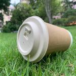 Sugarcane Fiber Pulp 80mm 90mm Paper Lids For 8oz 12oz 16oz 32oz Beverage Cups