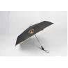 Buy cheap 21 inch black auto open close umbrella with logo printing and leather handle from wholesalers