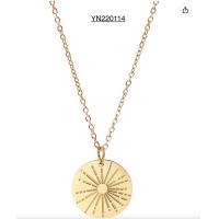 Buy cheap Stainless Steel 14k Gold Necklace Sunflower Engraved Pendant Necklace For Party product