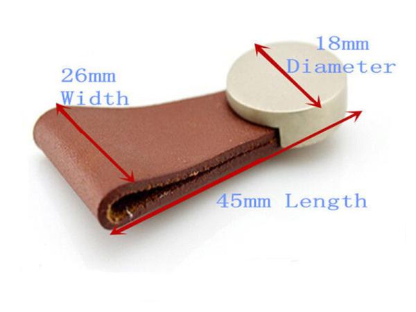 Zinc Alloy / Leather Drawer Pull Handles , Imitation Leather Wardrobe Door