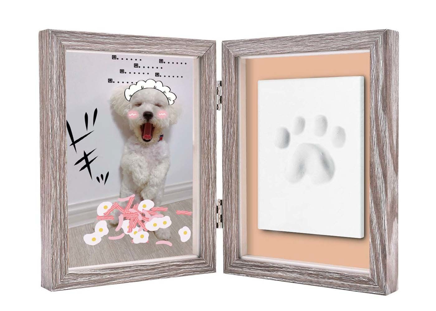 Paw Print Keepsake Frame Ornament , Non toxic Soft Light Pet Picture Frames