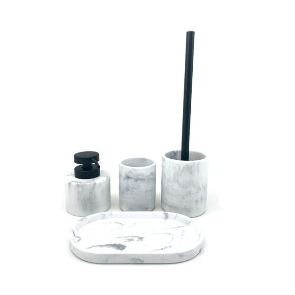 36HCM Polyresin Bathroom Sets Accessories Marble Print Hotel Home Toilet Bowl