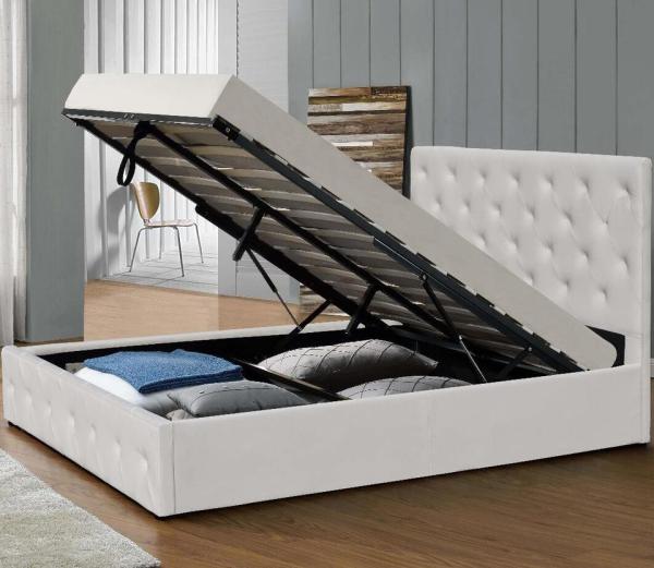 Buy cheap White Double Size 500 Lbs Gas Lift Storage Bed With 28 Slats from wholesalers