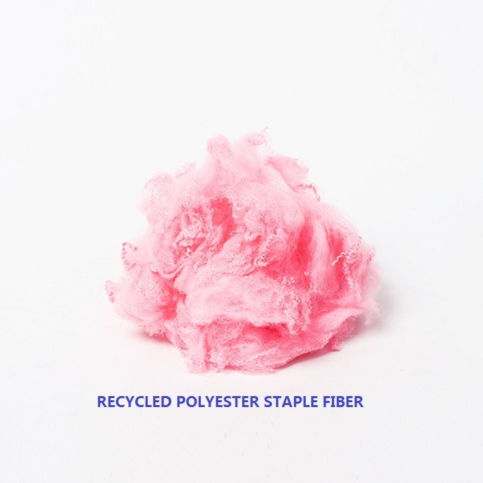 Compressed Chopped Recycled Polyester Fiber Dyeing Pink Filling Material