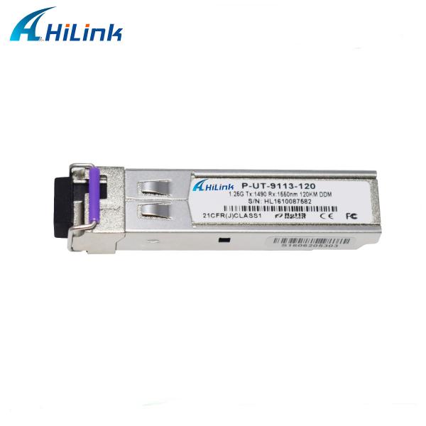 Buy cheap Gigabit 1.25GBASE 120KM SFP+ Transceiver Module BIDI LC Conector RX1550nm Single Mode DOM from wholesalers