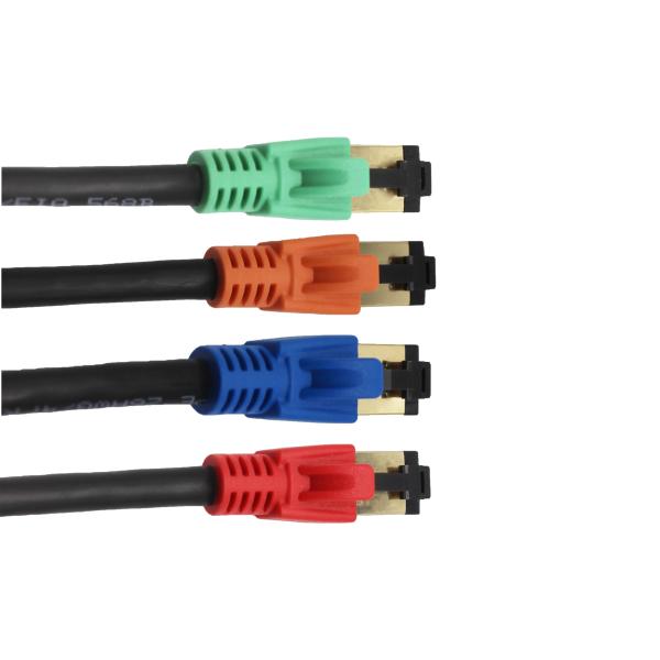 ROHS PVC Cat7 SSTP Patch Cord 26AWG BC Pure Copper Cat7 Patch Cables RJ45
