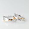 Buy cheap Double Color Lines Design 18k Gold 10g Anniversary Couple Rings from wholesalers